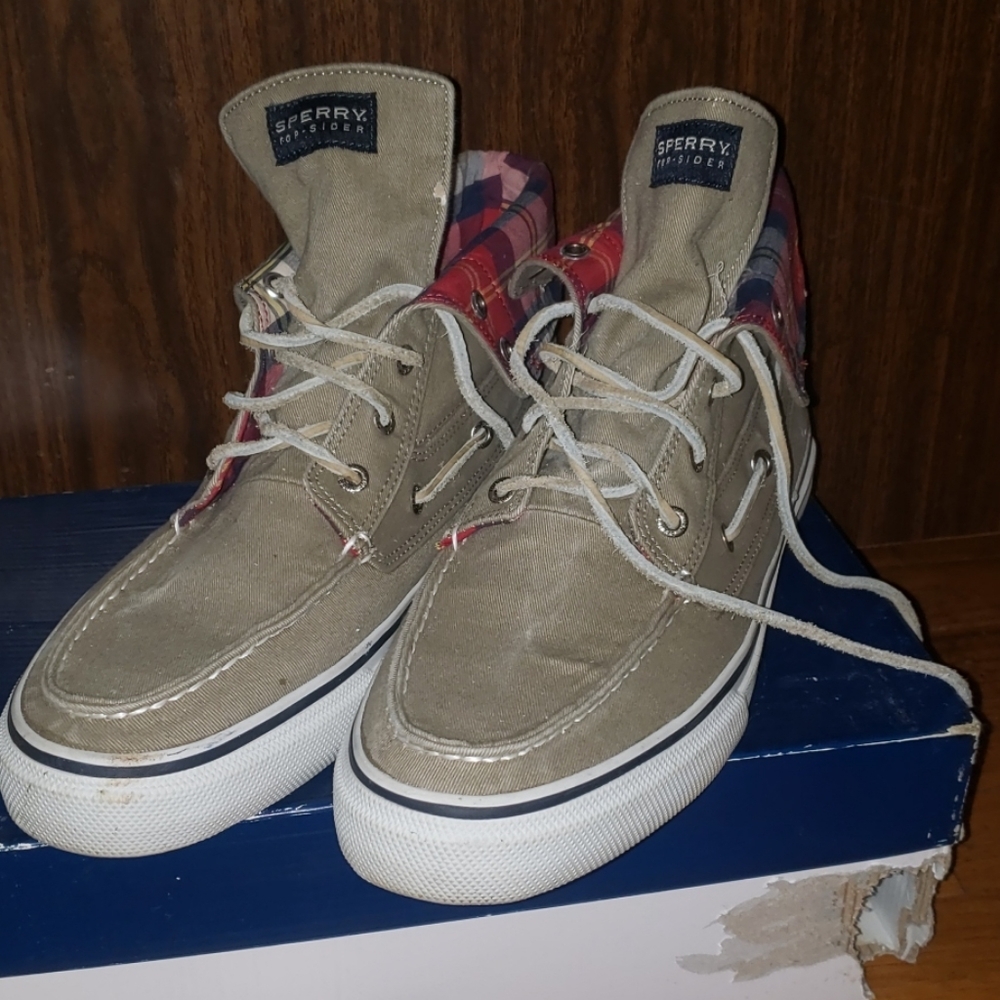 Sperry olive canvas Bahama Boot
